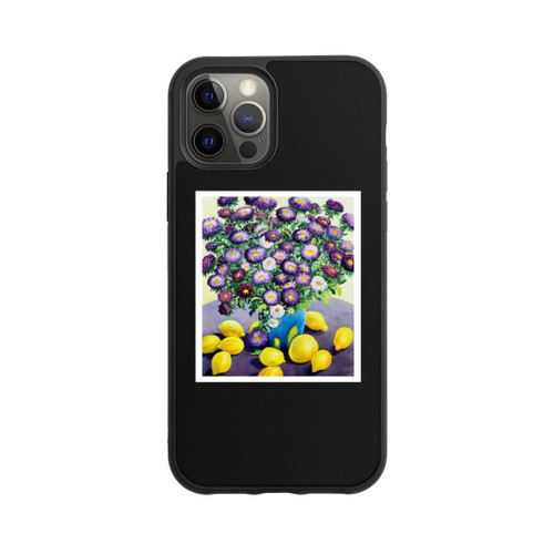 Apple iPhone 12 Pro Base Case Purple Asters and Lemons by Christopher Ryland