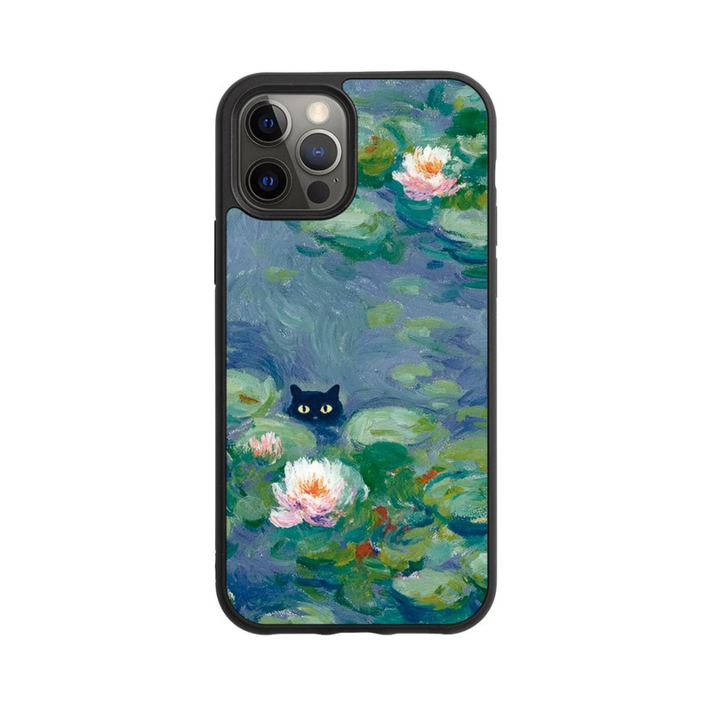iPhone 12 Pro Base Case Katze im Teich Gemälde Impressionismus