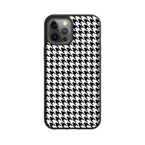 Apple iPhone 12 Pro Max Base Case Hahnentritt Schwarz Weiß