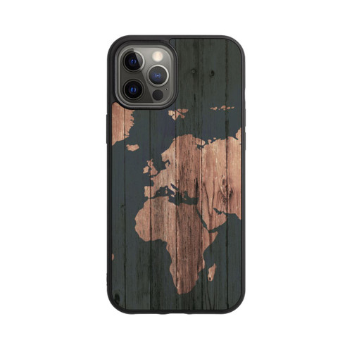 Apple iPhone 12 Pro Max Base Case Wooden World Map