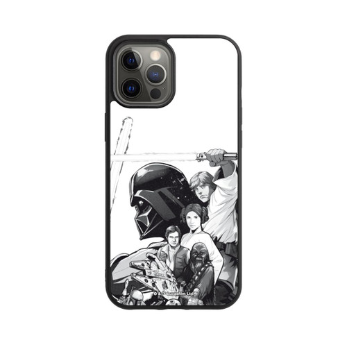 Apple iPhone 12 Pro Max Base Case StarWars Charaktere - Schwarz-Weiß