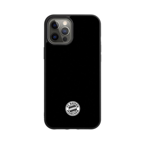 Apple iPhone 12 Pro Max Base Case Klassisches FCB Logo Klein - Weiß auf Schwarz