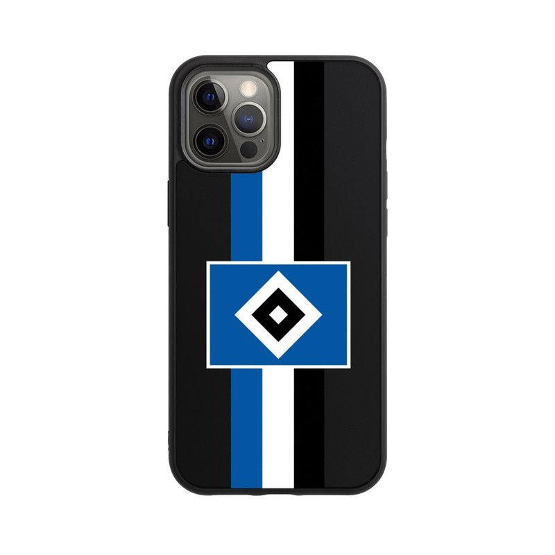 iPhone 12 Pro Max Base Case HSV Streifen - Blau-Weiß-Schwarz - ohne Hintergrund