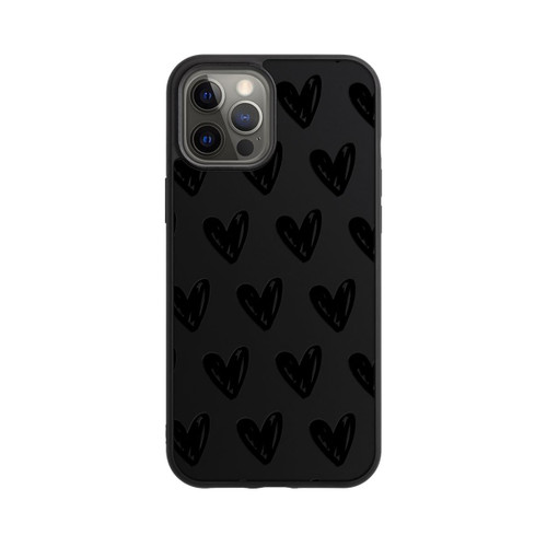 Apple iPhone 12 Pro Max Base Case Herzen Schwarz ohne Hintergrund