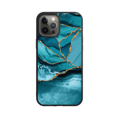 Apple iPhone 12 Pro Max Base Case Eisblaue Marmor Landschaft
