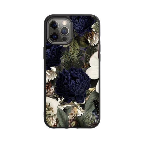 Apple iPhone 12 Pro Max Base Case Dunkle Mitternachts Barock Vintage Blumen