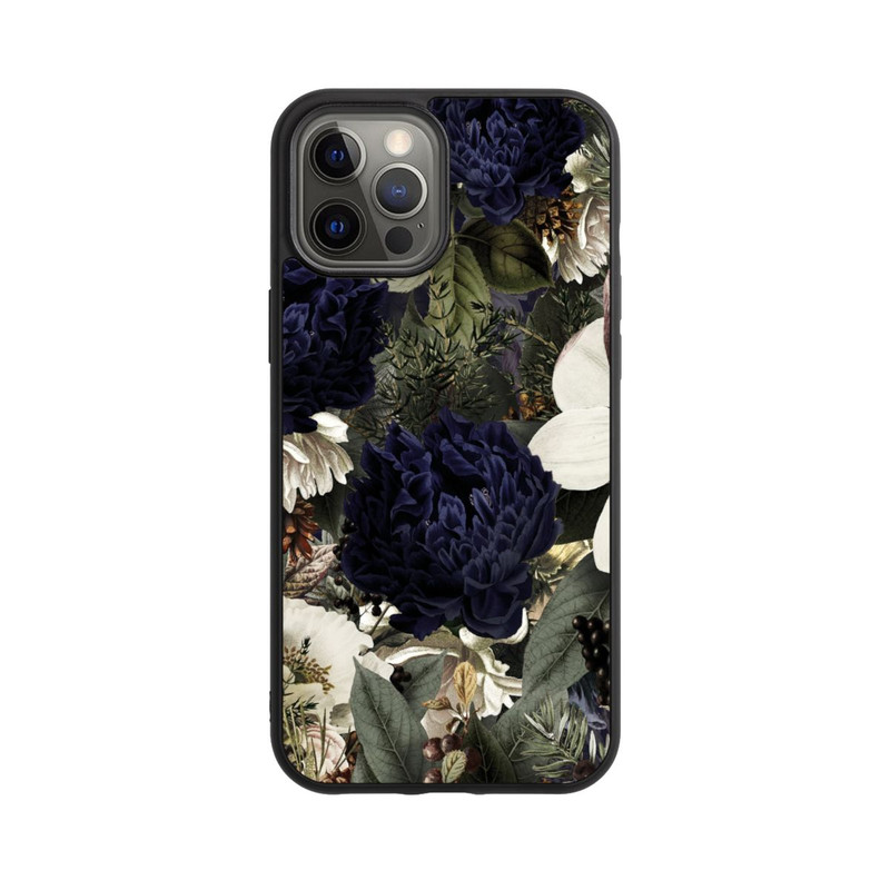 iPhone 12 Pro Max Base Case Dunkle Mitternachts Barock Vintage Blumen