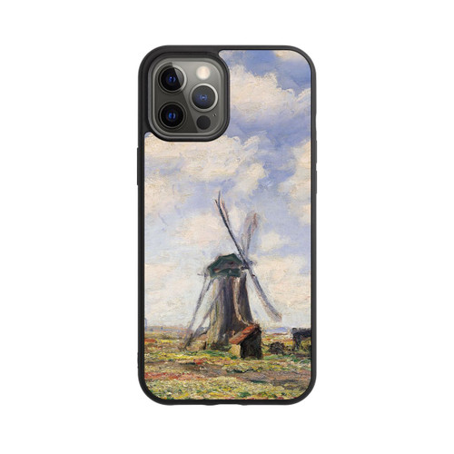 Apple iPhone 12 Pro Max Base Case Tulpenfelder mit der Rijnsburger Windmühle von Claude Monet