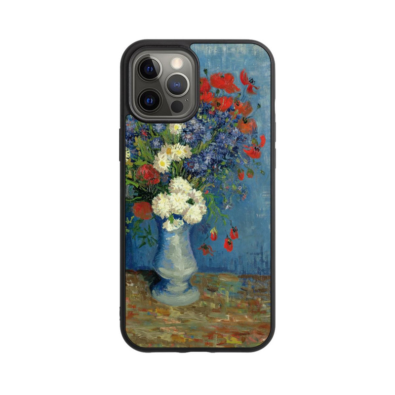 iPhone 12 Pro Max Base Case Stillleben Vase mit Kornblumen und Mohnblumen von Vincent Van Gogh