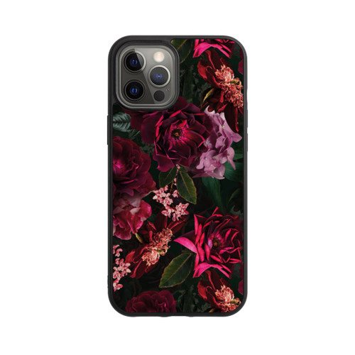 Apple iPhone 12 Pro Max Base Case Dunkle romantische Vintage Rosen und Pfingstrosen