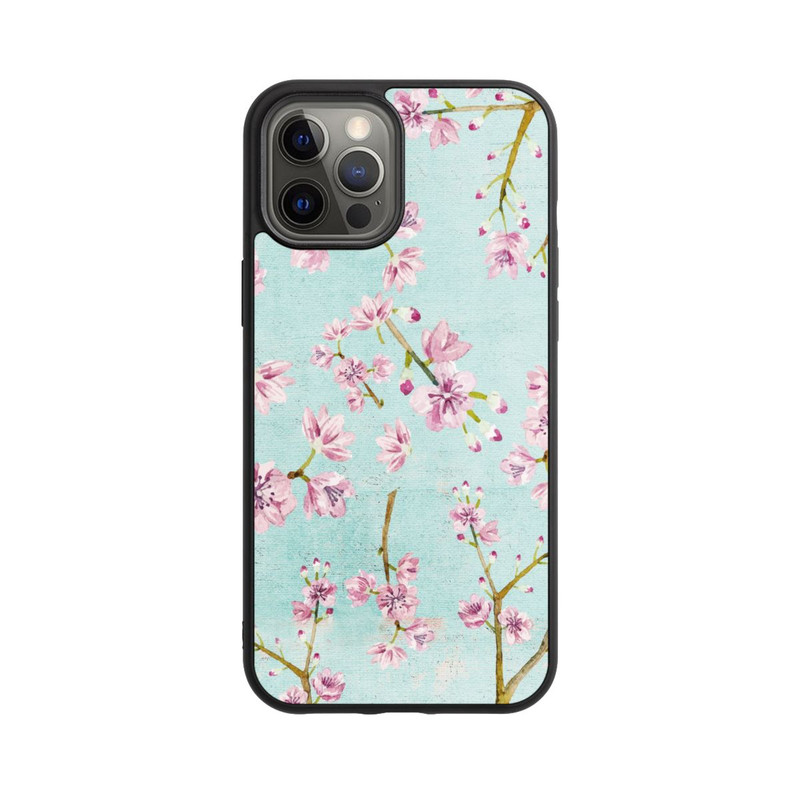 iPhone 12 Pro Max Base Case Kirschblütenzweigmuster Hellblau