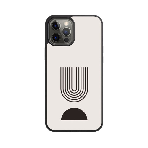 Apple iPhone 12 Pro Max Base Case Moderne Kunst Schwarze Linien