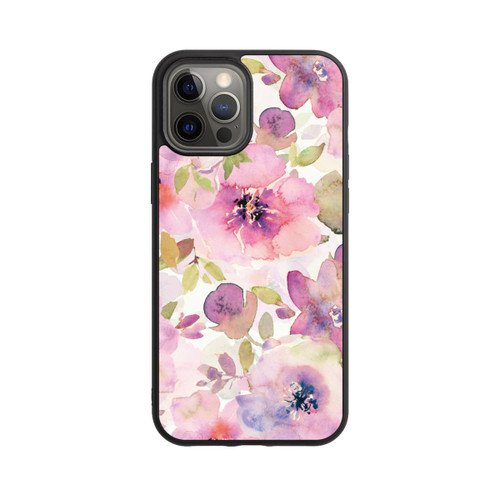 Apple iPhone 12 Pro Max Base Case Tapete mit rosa Blumen