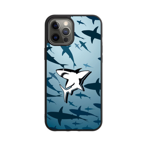 Apple iPhone 12 Pro Max Base Case Haie Muster Blau