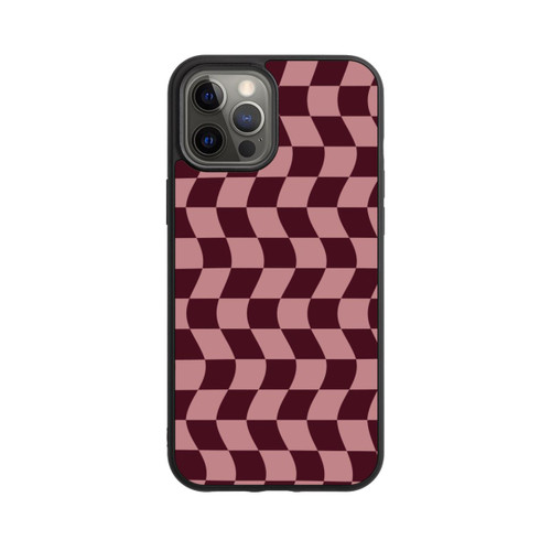 Apple iPhone 12 Pro Max Base Case Schachbrett Rot-Rosa