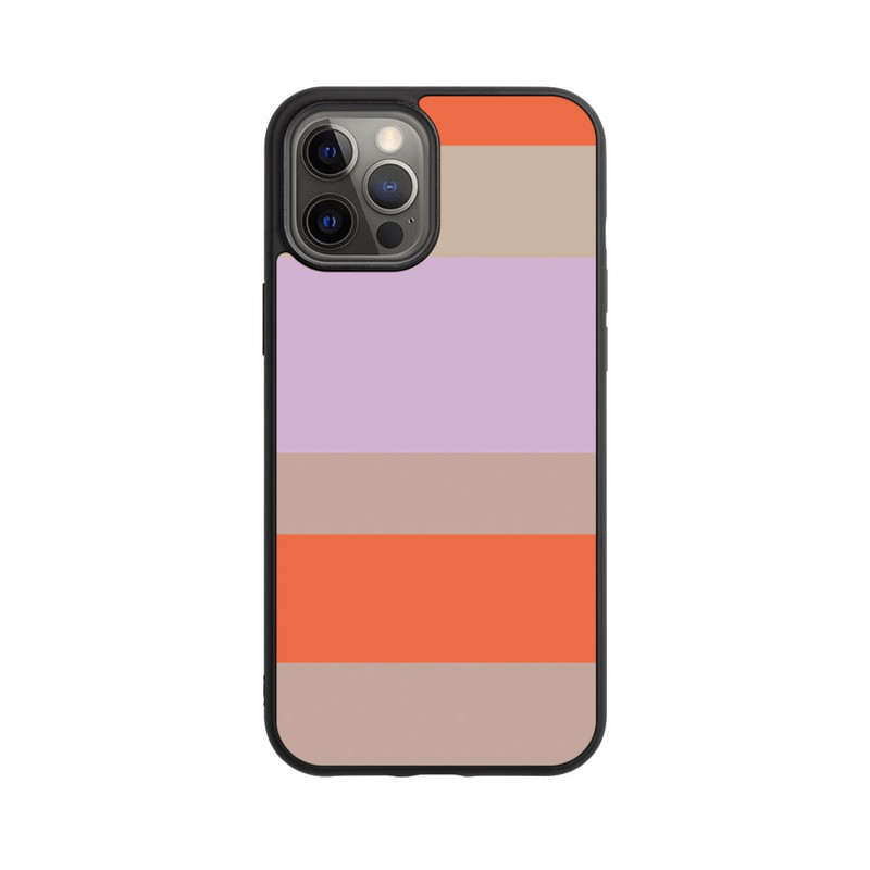 iPhone 12 Pro Max Base Case Moca Lila Orange Stripes