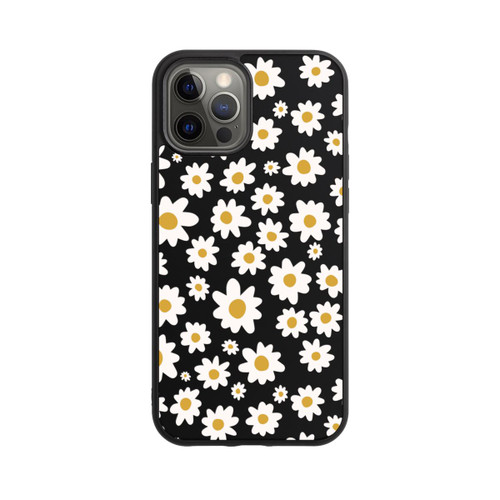 Apple iPhone 12 Pro Max Base Case Daisy Flower Seamless Pattern Transparent