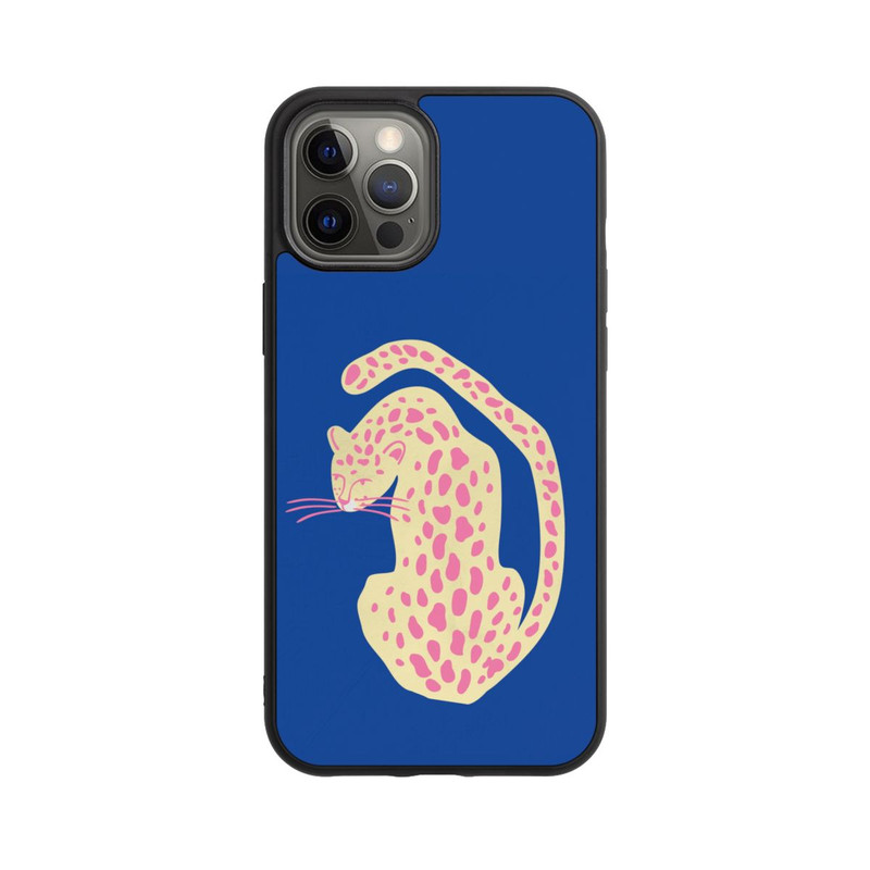 iPhone 12 Pro Max Base Case Blue Pink Cat