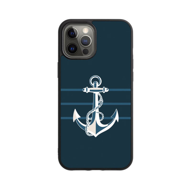 iPhone 12 Pro Max Base Case Anchor Line Blue with AI