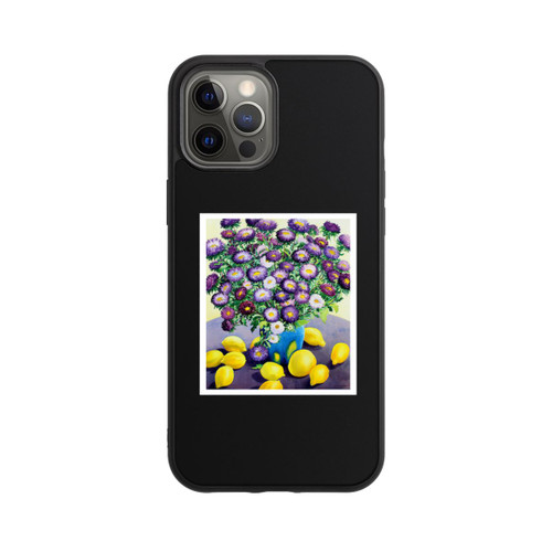 Apple iPhone 12 Pro Max Base Case Purple Asters and Lemons by Christopher Ryland