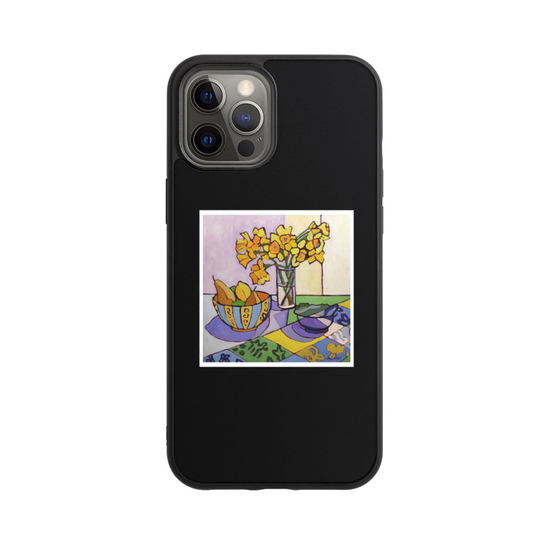 iPhone 12 Pro Max Base Case Daffodil Patchwork, 2023, by Catherine J Martzloff