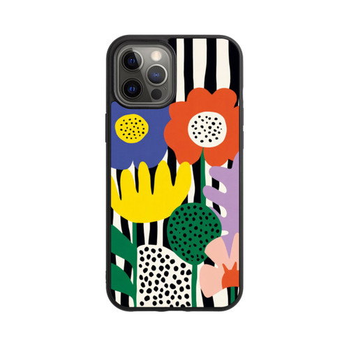 Apple iPhone 12 Pro Max Base Case Flowers Striped Background