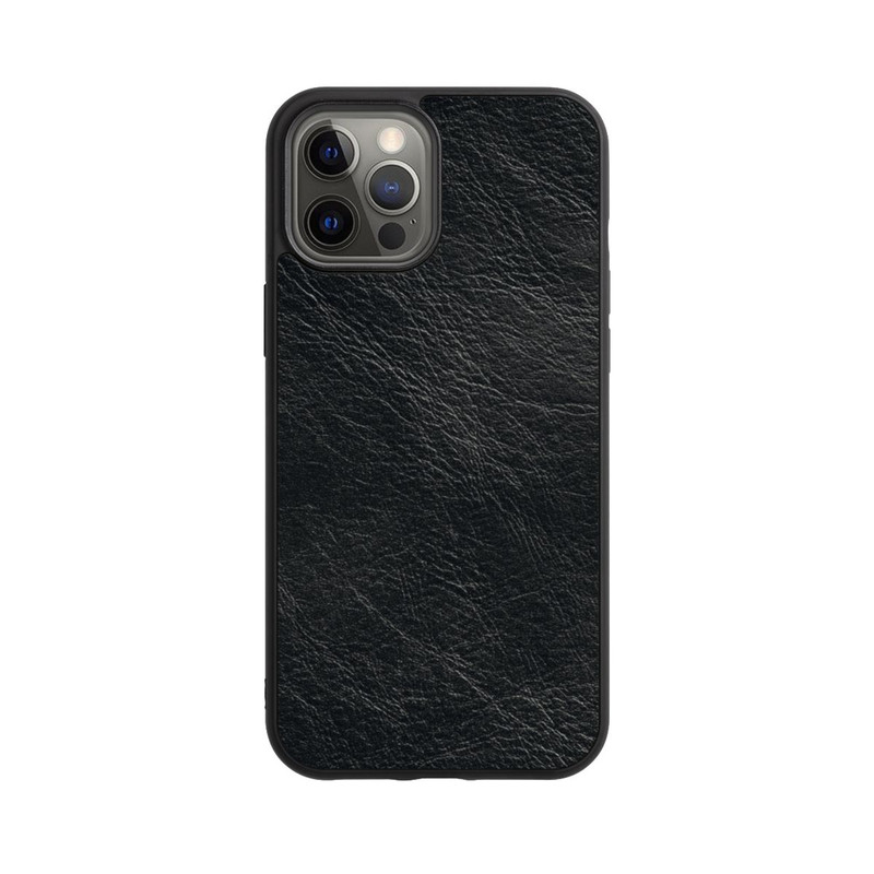 iPhone 12 Pro Max Base Case Schwarzer Lederlook Hintergrund