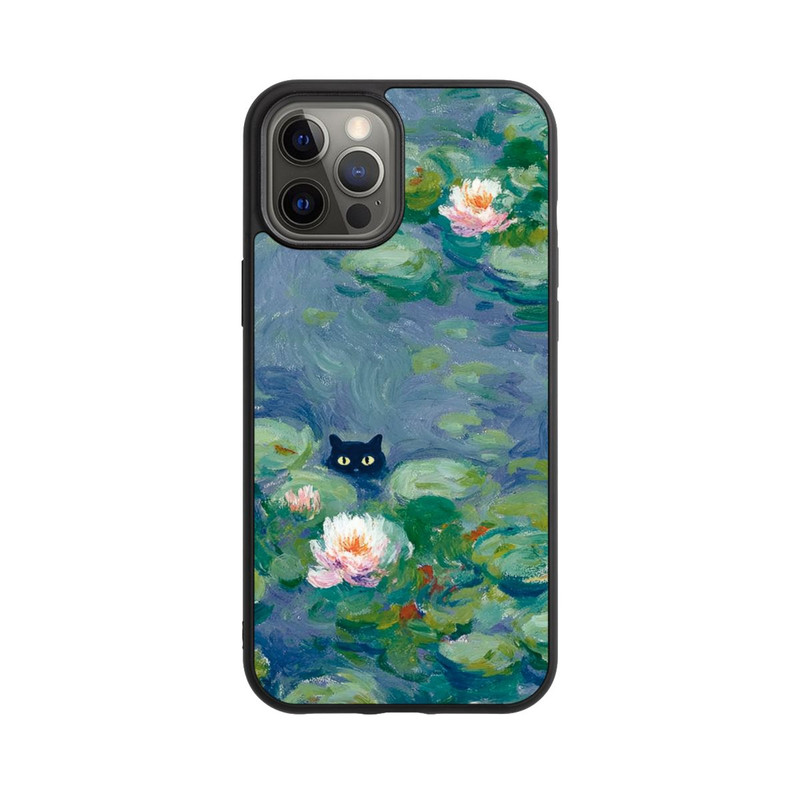 iPhone 12 Pro Max Base Case Katze im Teich Gemälde Impressionismus