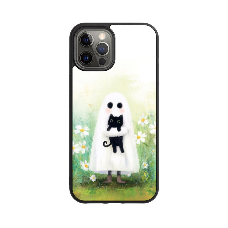 iPhone 12 Pro Max Base Case Geist und Katze Halloween mit KI