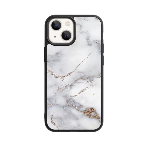 Apple iPhone 13 Mini Base Case Silberglitzer Marmorlook