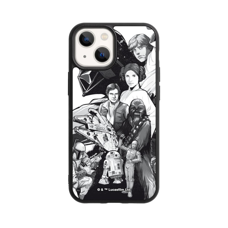 iPhone 13 Mini Base Case StarWars Charaktere - Schwarz-Weiß