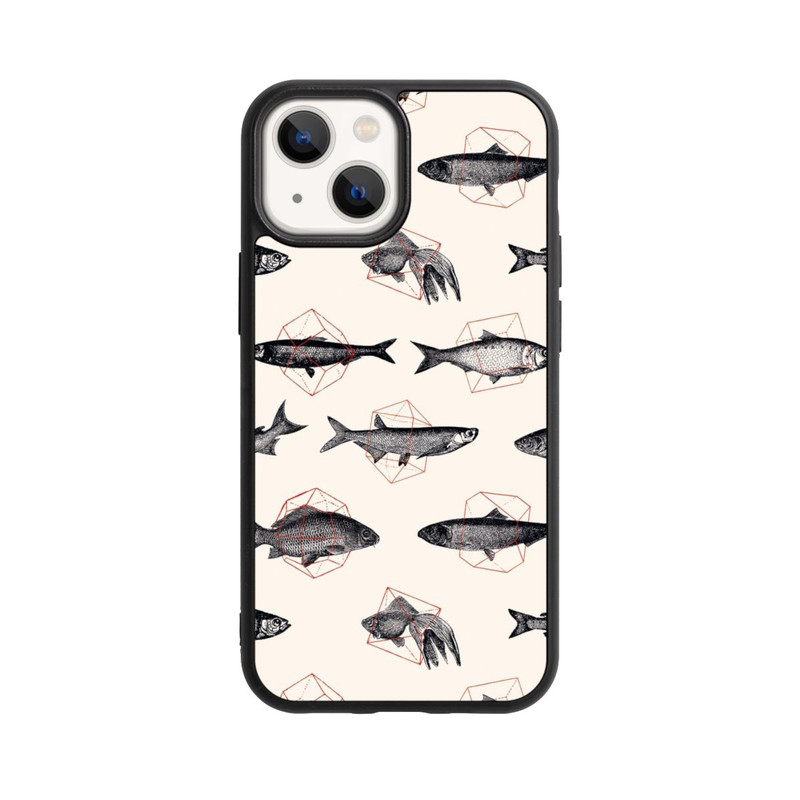 iPhone 13 Mini Base Case Fische in Geometrie