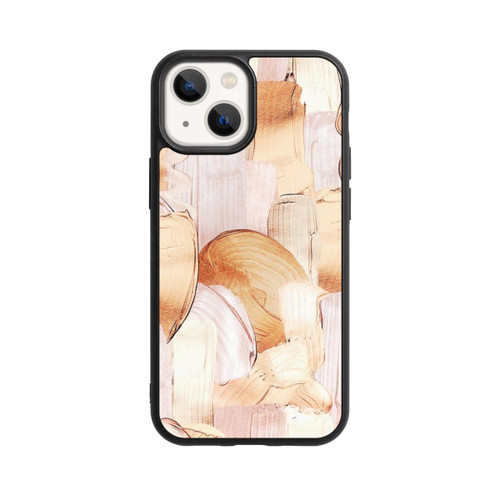 Apple iPhone 13 Mini Base Case Weiß/Gold Pinsel Muster