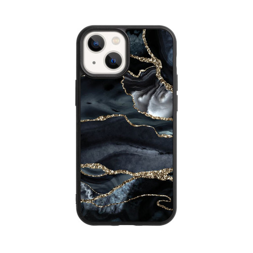 Apple iPhone 13 Mini Base Case Dunkler Marmor Gold Glitzerlook