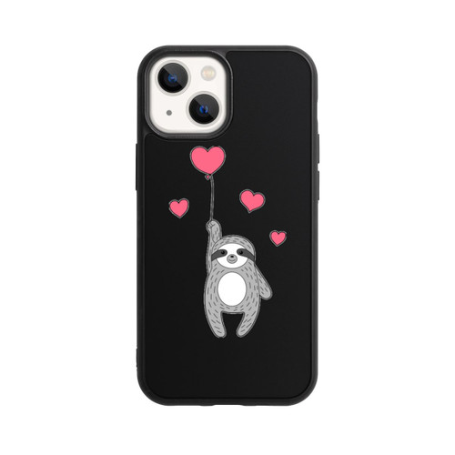 Apple iPhone 13 Mini Base Case Faultier mit Herzen transparent