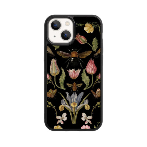 Apple iPhone 13 Mini Base Case Wildblumen und Biene Schwarz