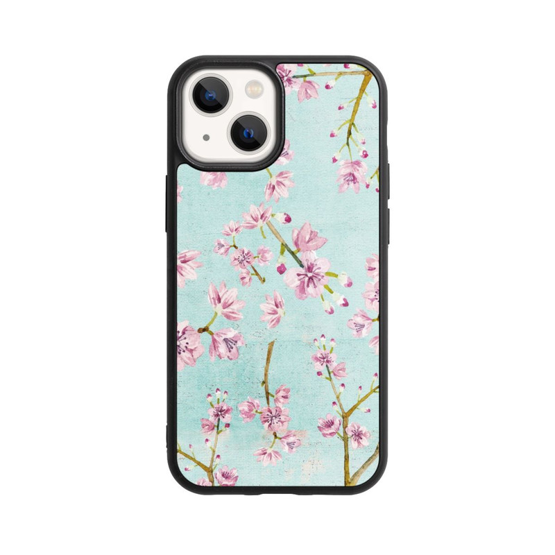 iPhone 13 Mini Base Case Kirschblütenzweigmuster Hellblau