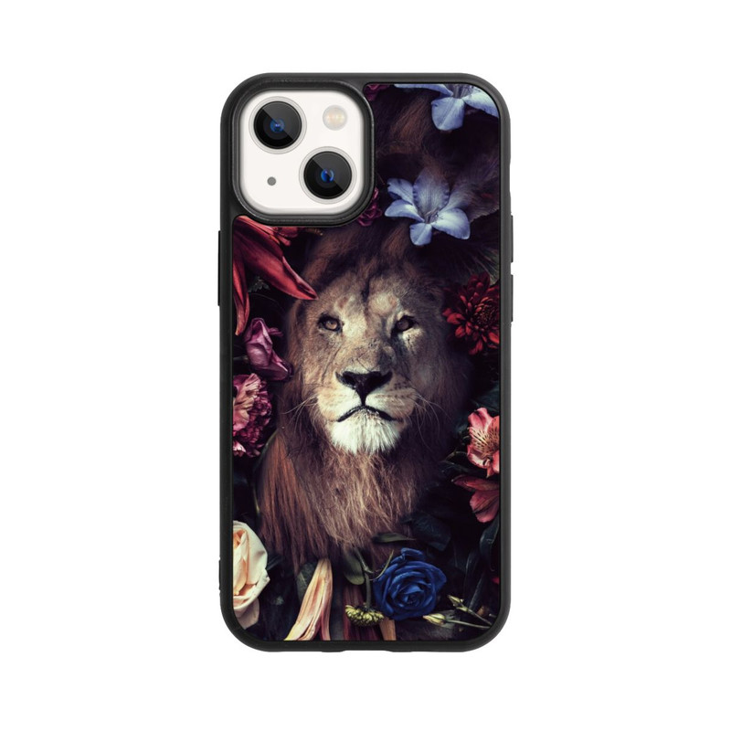 iPhone 13 Mini Base Case Löwe Blumenrahmen