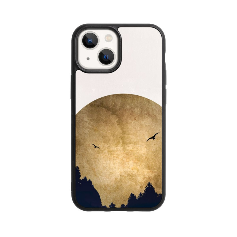 iPhone 13 Mini Base Case Zwei Vögel vor Mond