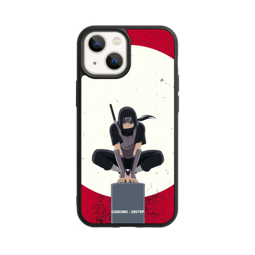Apple iPhone 13 Mini Base Case Itachi Uchiha Symbol Roter Hintergrund