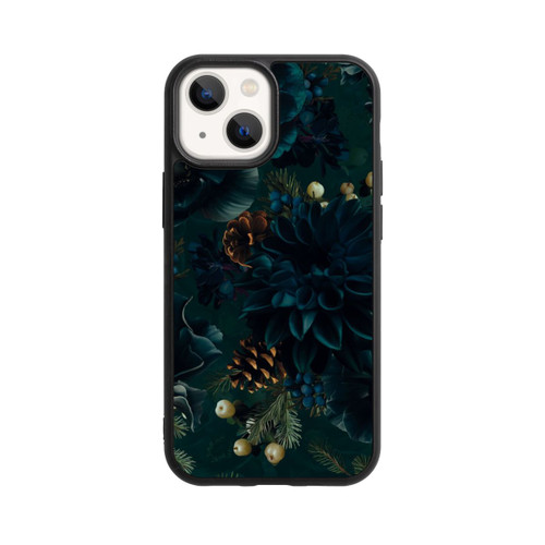 Apple iPhone 13 Mini Base Case Blumenmuster Grün und Blau