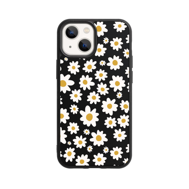 iPhone 13 Mini Base Case Daisy Flower Seamless Pattern Transparent