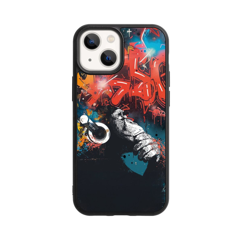 iPhone 13 Mini Base Case Affe Stereo Kopfhörer Graffiti Street Art