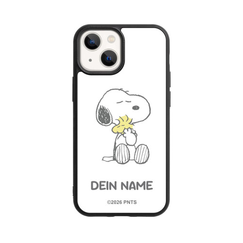 Apple iPhone 13 Mini Base Case Snoopy And Woodstock Cuddling Personalisierbar