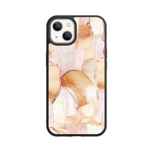 Apple iPhone 13 Base Case Weiß/Gold Pinsel Muster