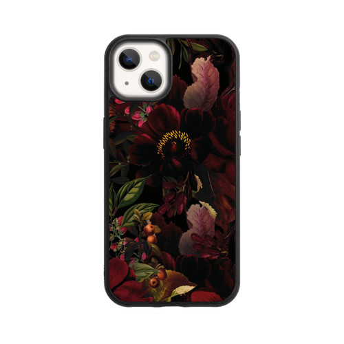 Apple iPhone 13 Base Case Dunkle Rote Vintage Barock Rosen