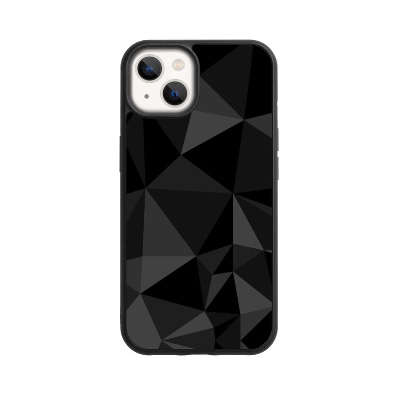 iPhone 13 Base Case Polygonmuster schwarz