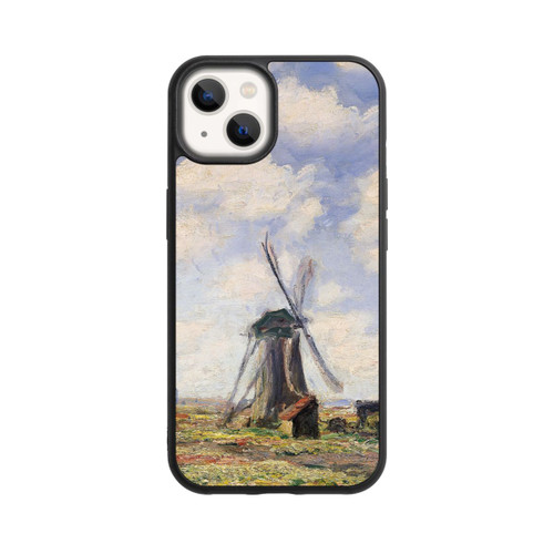 Apple iPhone 13 Base Case Tulpenfelder mit der Rijnsburger Windmühle von Claude Monet
