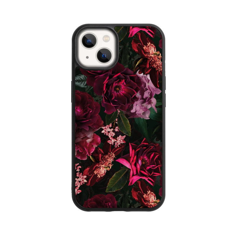 iPhone 13 Base Case Dunkle romantische Vintage Rosen und Pfingstrosen