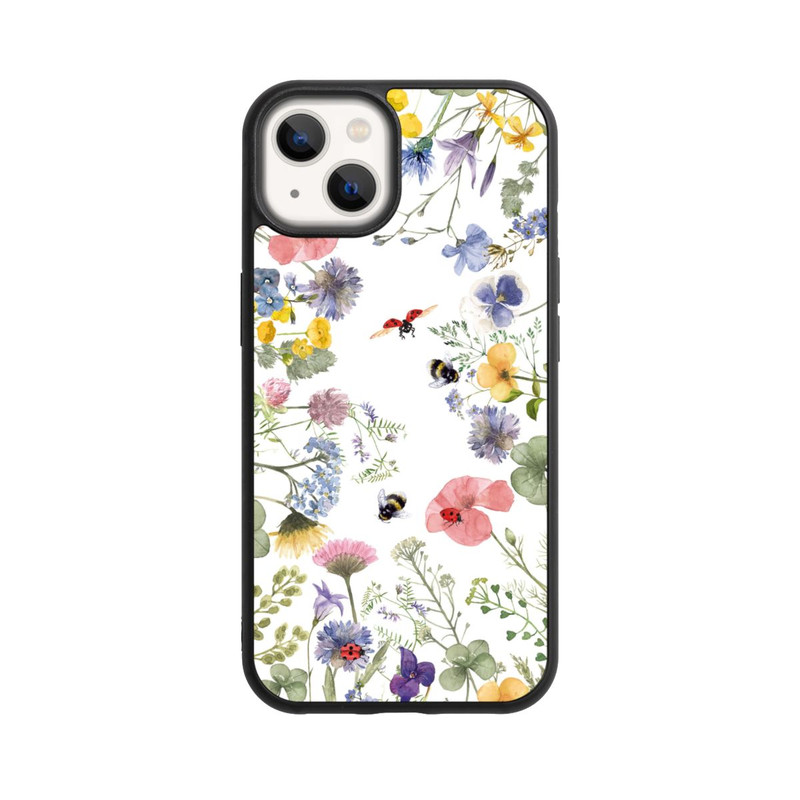 iPhone 13 Base Case Bunte Frühlingsblumen und Bienen